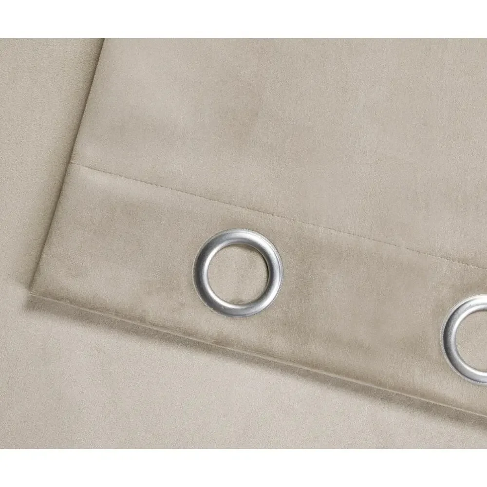 SilkHome Oatmeal Total Blackout Velvet Window Certain 2-pack 52” x 96” each